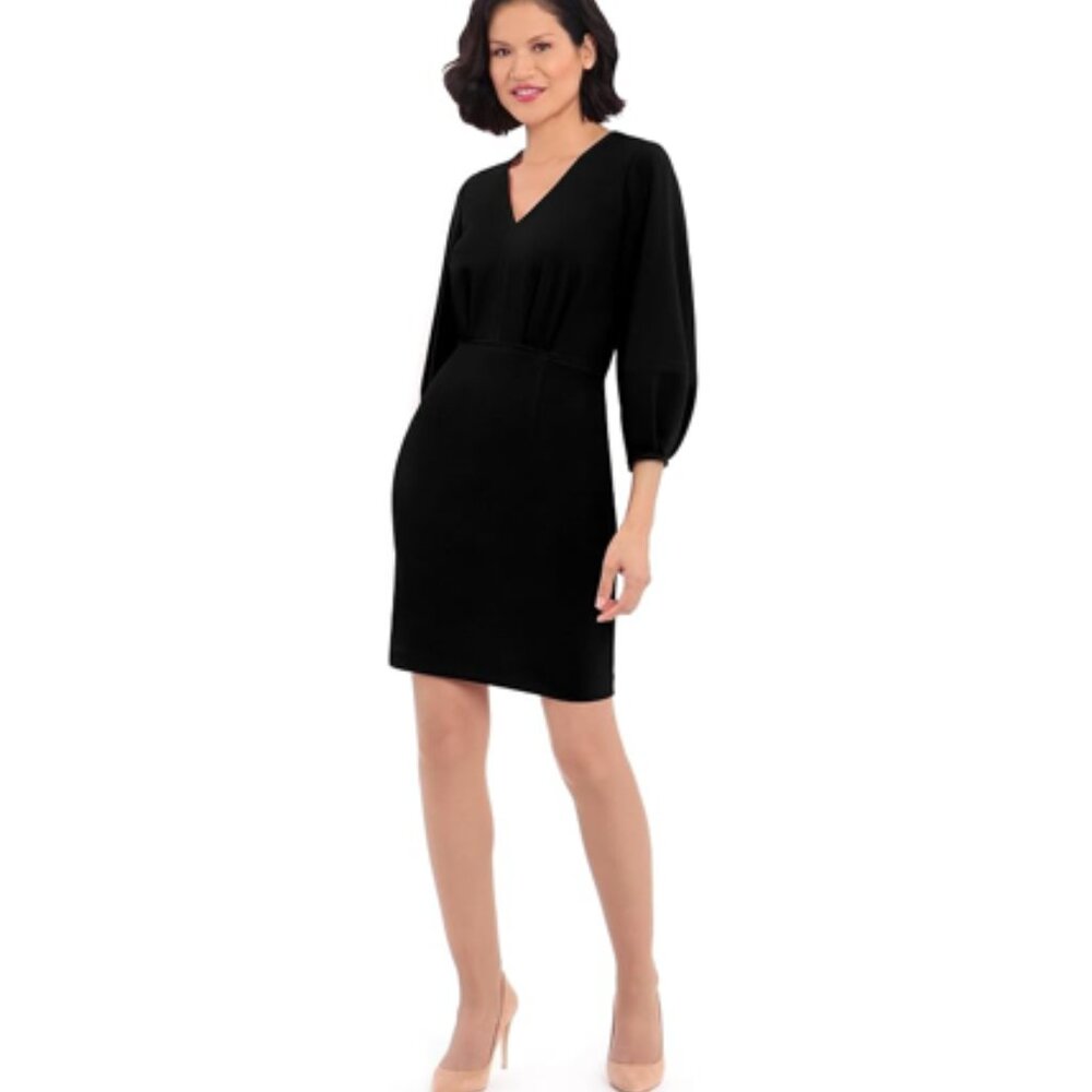 Donna Morgan Long Sleeve V-Neck Dress - 2